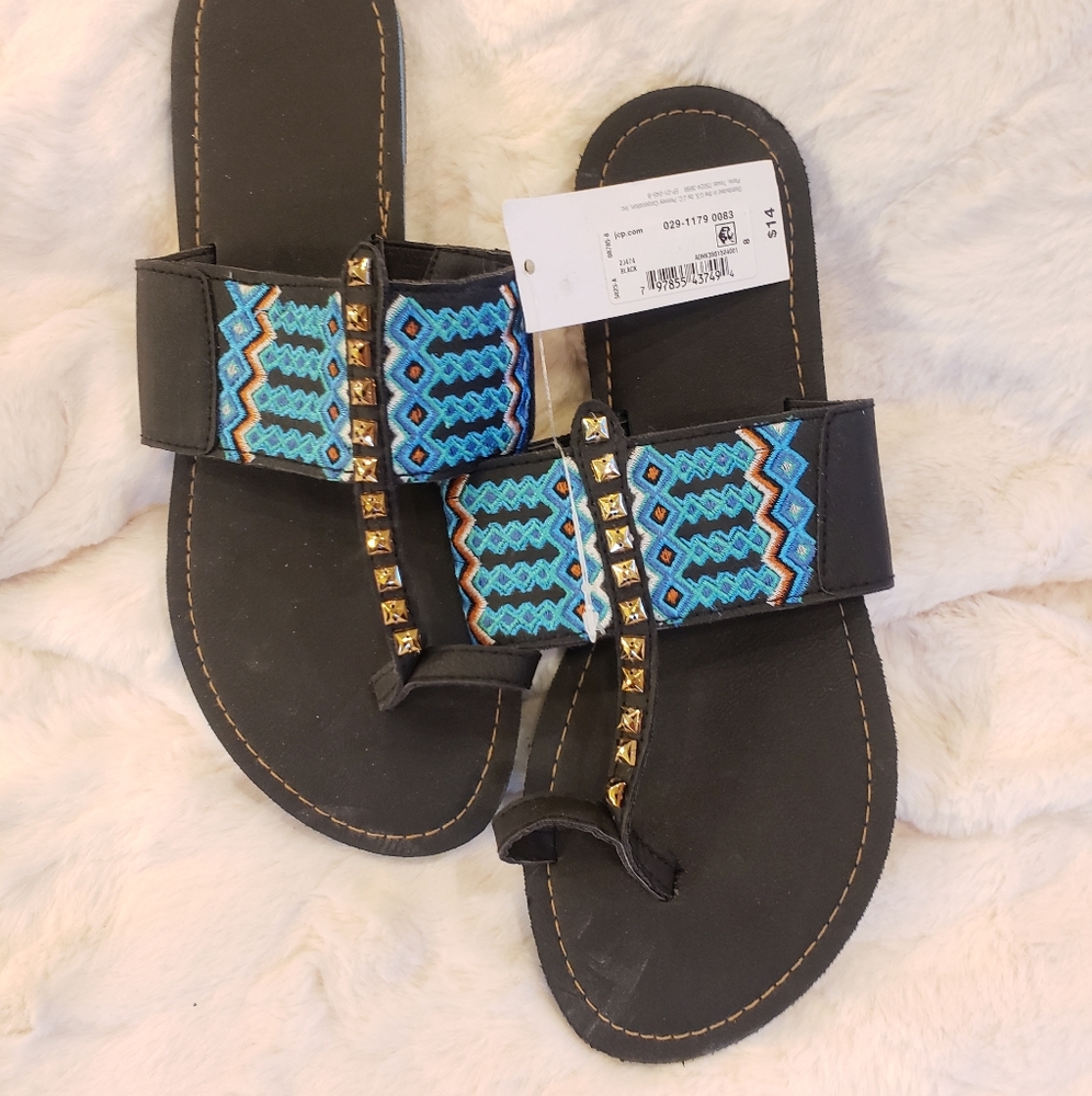 Black with blue sandels